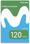 Recarga Movistar Uruguay 120 UYU