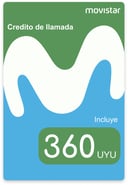 Recarga Movistar Uruguay 360 UYU