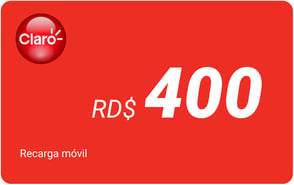 Recarga mòvil RD$ 400 Claro