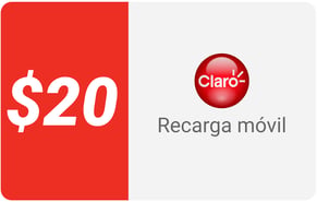 Recarga móvil 20 US dollars Claro
