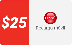 Recarga móvil 25 US dollars Claro