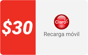 Recarga móvil 30 US dollars Claro