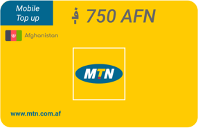Recarga MTN Afganistán 750 AFN