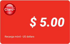 Recarga mòvil 5 US dollars Claro