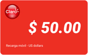 Recarga mòvil 50 US dollars Claro