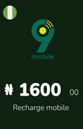 Top up 9Mobile Nigeria NGN 1 600.00