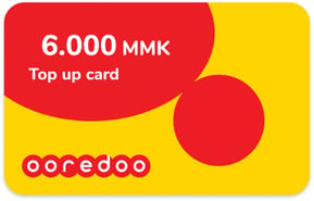 Recharge Ooredoo Myanmar 6000 MMK