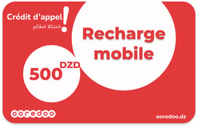 Recharge Ooredoo Algérie 500,00 DZD