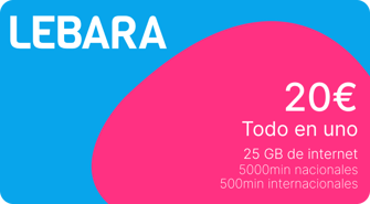 Top up Bundle Lebara Mobile Spain €20.00