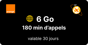 Forfait Orange Maroc 6Go + 180min