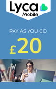 Recarga Paquete Lycamobile Reino Unido 20,00 GBP