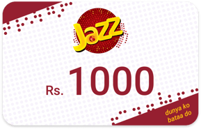 Recharge Jazz Pakistan 1 000 PKR