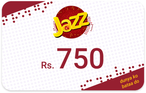 Recharge Jazz Pakistan 750 PKR