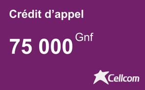 Recharge Cellcom Guinée 75 000 GNF