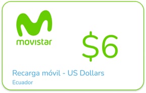 Ricarica  Movistar Ecuador 6,00 USD