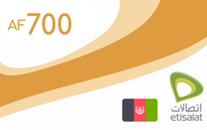 Recarga Etisalat Afganistán 700 AFN