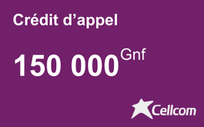 Recharge Cellcom Guinée 150 000 GNF