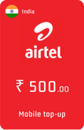 Ricarica  Airtel India 500,00 INR