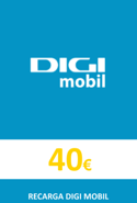 Ricarica  DigiMobil Spagna 40,00 €
