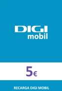 Ricarica  DigiMobil Spagna 5,00 €