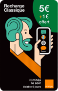 Mobicarte Orange Classique 5€ +1€ offert