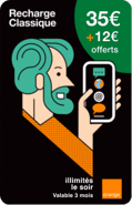 Mobicarte Orange Classique 35€ + 12€ offerts