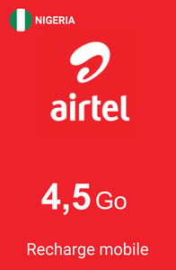 Recharge Internet Airtel Nigéria 4,5 Go