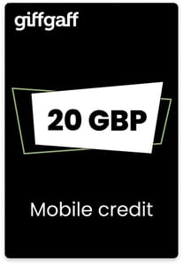 Recarga Giff Gaff el Reino Unido 20,00 GBP