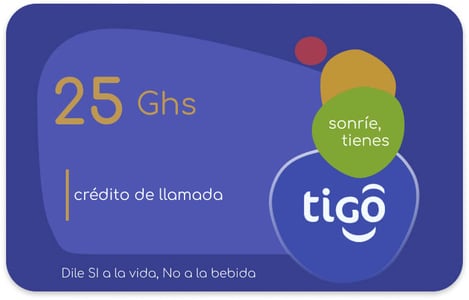Recarga Tigo Ghana 25,00 GHS