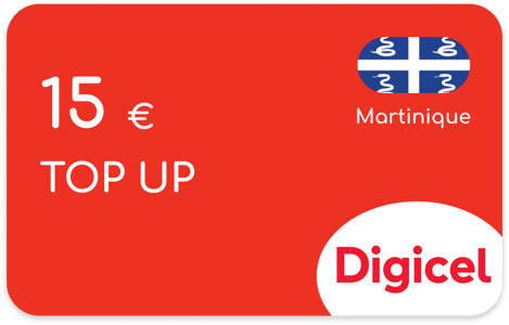 Recharge Digicel Martinique 15,00 €