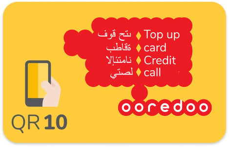 Top up Ooredoo Qatar 10 QR