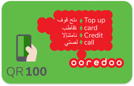 Top up Ooredoo Qatar 100 QR