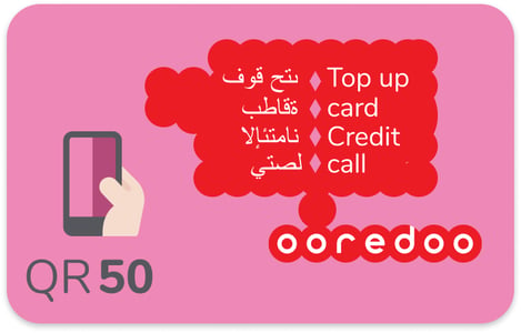 Top up Ooredoo Qatar 50 QR