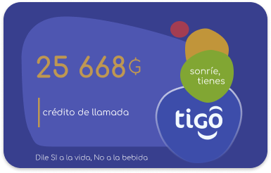 Recarga Tigo 25 668 PYG